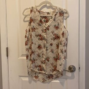 Maurices size M floral button front tank